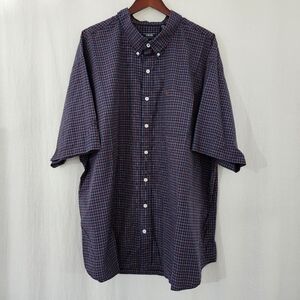 IZOD Short Sleeve Button Down Shirt in Blue & Red Plaid Men's Size 4XLT